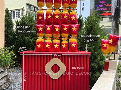 Quầy kẹo bông gòn yêu nước tại Khoai Lang Nướng [2025 - Tâm Nguyễn Decor] CC-VIETNAM-01