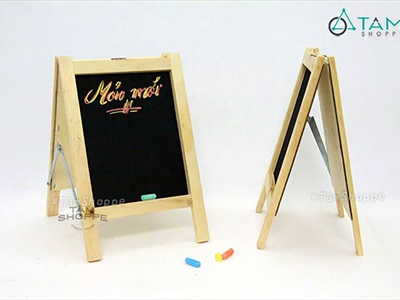 Standee bảng đen viết phấn Menu chữ A 2 mặt để bàn 30x20cm [Dễ viết - Gấp gọn] BANGDEN-04