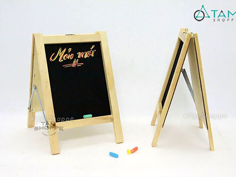 Standee bảng đen viết phấn Menu chữ A 2 mặt để bàn 30x20cm [Dễ viết - Gấp gọn] BANGDEN-04