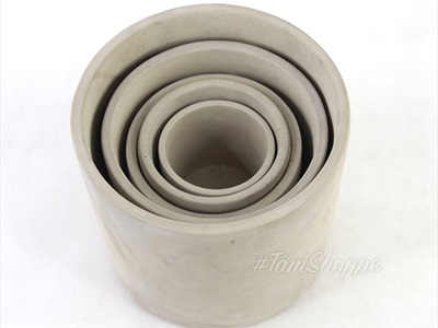 Chậu trồng cây xi măng trụ tròn màu tự nhiên nhiều cỡ CHAUTRONGCAY-02