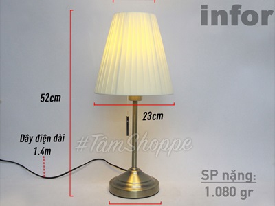 Đèn ngủ để bàn cao cấp ARSTID IKEA chốt dài DENBAN-01
