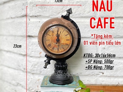 Mô hình quả địa cầu để bàn có đồng hồ Vintage MHVT-QDC-01
