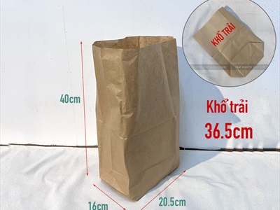 Set 05 túi giấy xi măng kraft đựng đồ cùng cỡ TUIDUNG-02