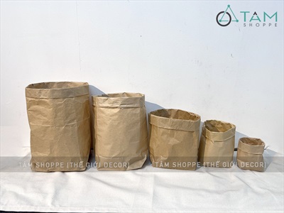 Set 05 túi giấy xi măng kraft đựng đồ cùng cỡ TUIDUNG-02