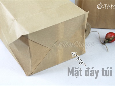Set 05 túi giấy xi măng kraft đựng đồ cùng cỡ TUIDUNG-02