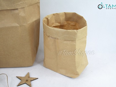 Set 05 túi giấy xi măng kraft đựng đồ cùng cỡ TUIDUNG-02