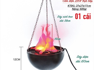 Đèn ngọn lửa giả 3D trang trí để bàn và treo DENNGONLUA-01