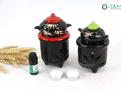 Combo: 01 đèn đốt nến + 01 vỉ nến 10 viên 4h + 01 tinh dầu 10ml (được chọn mùi) DDTD-COMBO-01