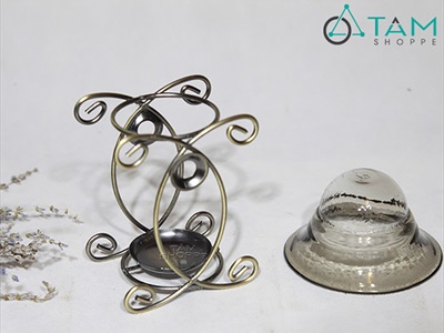 Đèn đốt tinh dầu khung sắt Bắc Âu DDTD-KS-01