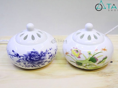Lò xông trầm hương tinh dầu bằng nhiệt điện [không đèn] LXTH-DIEN-01