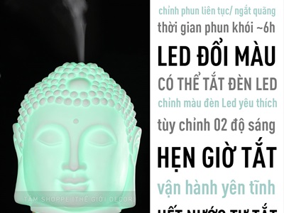 Máy khuếch tán tinh dầu hình đầu Phật [Kèm Adaptor -Tặng tinh dầu] MKTTD-26