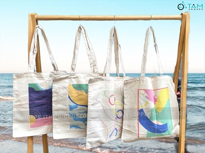 Túi tote vải canvas chủ đề bảo vệ môi trường [Đeo vai - Dày đẹp] TUIDUNG-04