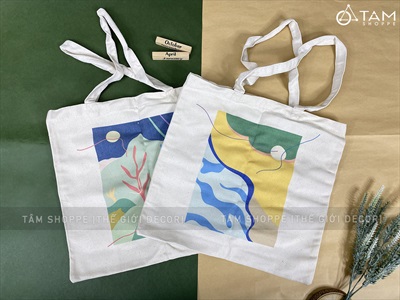 Túi tote vải canvas chủ đề bảo vệ môi trường [Đeo vai - Dày đẹp] TUIDUNG-04