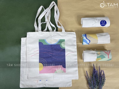 Túi tote vải canvas chủ đề bảo vệ môi trường [Đeo vai - Dày đẹp] TUIDUNG-04