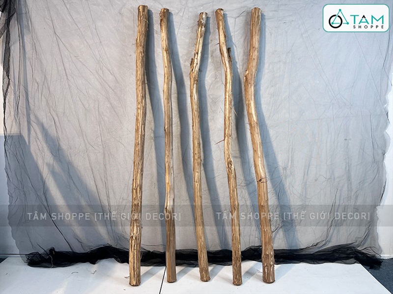 Cây gỗ tự nhiên thân tròn lột vỏ dài 120cm ĐK3-4.5cm CAYCUI-02