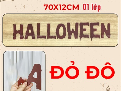 Bộ chữ HALLOWEEN gỗ kiểu nhiễu máu [Bằng gỗ - Mỏng nhẹ] CHUGO-16