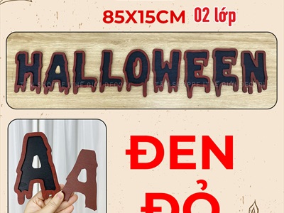 Bộ chữ HALLOWEEN gỗ kiểu nhiễu máu [Bằng gỗ - Mỏng nhẹ] CHUGO-16