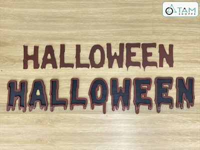 Bộ chữ HALLOWEEN gỗ kiểu nhiễu máu [Bằng gỗ - Mỏng nhẹ] CHUGO-16