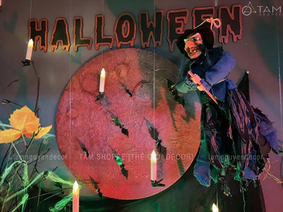 Bộ chữ HALLOWEEN gỗ kiểu nhiễu máu [Bằng gỗ - Mỏng nhẹ] CHUGO-16