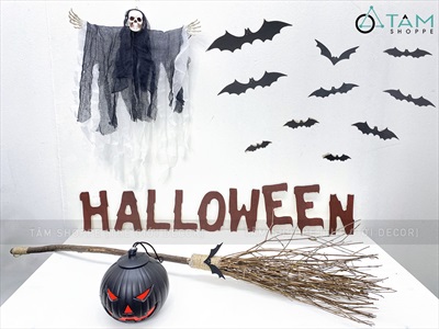 Bộ chữ HALLOWEEN gỗ kiểu nhiễu máu [Bằng gỗ - Mỏng nhẹ] CHUGO-16