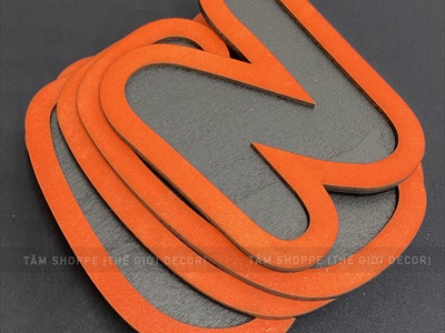 Bộ chữ HALLOWEEN gỗ tông cam chữ tròn [Bằng gỗ - Mỏng nhẹ] CHUGO-15