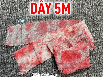 Dây băng cảnh báo vải trắng dính máu bản 8cm dài 1-5m DAYBANG-01