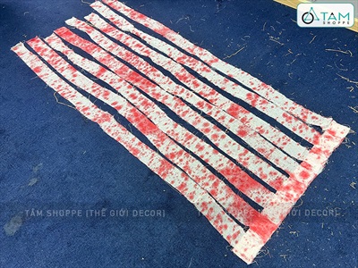 Dây băng cảnh báo vải trắng dính máu bản 8cm dài 1-5m DAYBANG-01