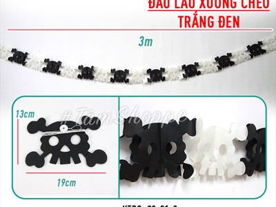 Dây banner treo Halloween bằng giấy các kiểu dài 3m BANER-HLW-02