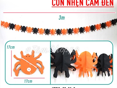 Dây banner treo Halloween bằng giấy các kiểu dài 3m BANER-HLW-02