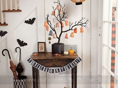 Lồng đèn Halloween giấy khung nhựa có đèn Led ĐK20cm (tặng Pin) LDEN-GIAY-09