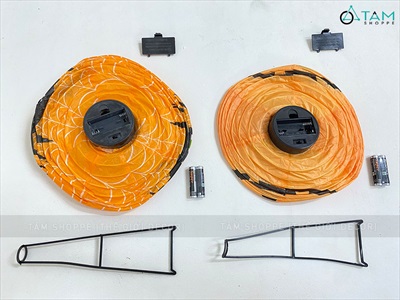 Lồng đèn Halloween giấy khung nhựa có đèn Led ĐK20cm (tặng Pin) LDEN-GIAY-09
