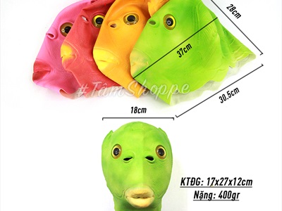 Mặt nạ đầu cá cao su nhiều màu MATNA-87