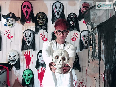Mặt nạ Halloween ma quỷ nhựa mỏng màu bạc, đồng nhiều kiểu MATNA-96