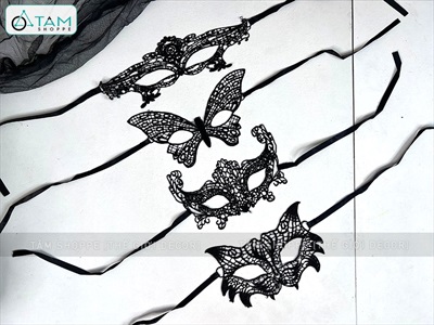 Mặt nạ nửa mặt vải ren đen nhiều kiểu MATNA-104
