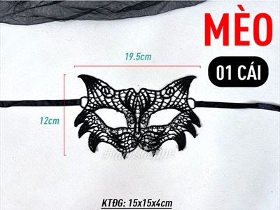 Mặt nạ nửa mặt vải ren đen nhiều kiểu MATNA-104