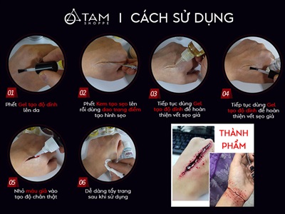 Keo dính - sáp tạo hình sẹo, vết thương giả như thật MAKEUP-SAP