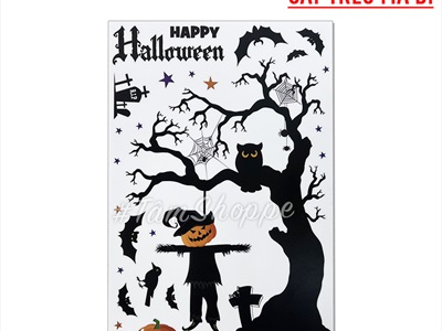 Set Decal Halloween dán kính không keo khổ dán 40x60cm nhiều kiểu DECAL-HLW-05