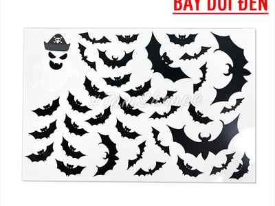 Set Decal Halloween dán kính không keo khổ dán 40x60cm nhiều kiểu DECAL-HLW-05