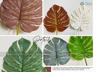 Cành lá rùa Monstera giả 8 màu [Dày đẹp - Dài 75cm] CANHLA-02