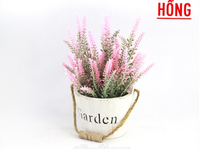 Chậu hoa Lavender để bàn xô gỗ Garden CHAUHOACS-03