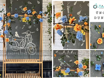 Dây hồng leo giả cổ điển kiểu Pháp [Nhiều màu - Dài 170cm] DAYHOA-01