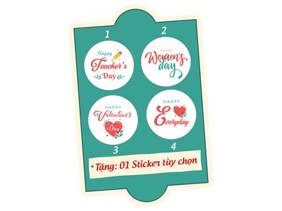 Bó 1 bông hồng sáp có chữ Happy women's day [ Tặng 8-3 - sinh nhật - valentine ] hàng đẹp