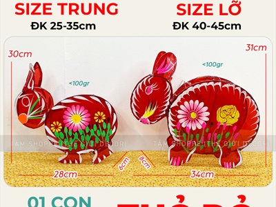 Lồng đèn con thỏ thú kiếng màu [Truyền thống - Nhiều cỡ] LDEN-KIENG-10