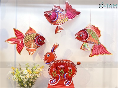 Lồng đèn thú kiếng cá chép - thỏ cỡ lớn ĐK60cm [Nhiều kiểu - Loại 01] LDEN-KIENG-07