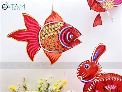 Lồng đèn thú kiếng cá chép - thỏ cỡ lớn ĐK60cm [Nhiều kiểu - Loại 01] LDEN-KIENG-07