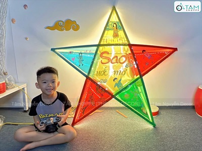Lồng đèn ông sao cỡ siêu to dùng ngoài trời [120-200cm - Có đèn Led] LDEN-KIENG-12