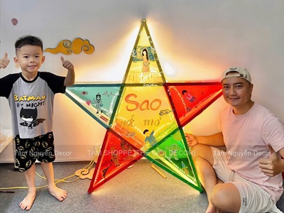 Lồng đèn ông sao cỡ siêu to dùng ngoài trời [120-200cm - Có đèn Led] LDEN-KIENG-12