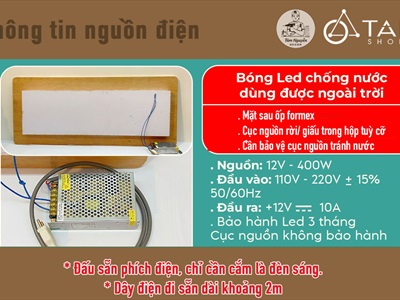 Bảng hiệu gỗ đèn Led hình chữ nhật bo góc [Sáng đẹp - Theo yêu cầu] YC-BANGHIEU-08
