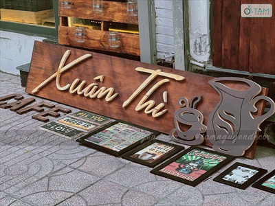 Chữ gỗ thông ghép màu tự nhiên [Gỗ đẹp - Theo yêu cầu] CHUGO-25