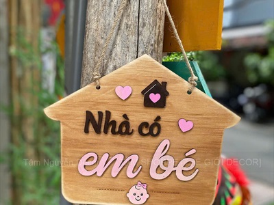Bảng treo cửa nhiều kiểu đơn giản [Cute - Theo yêu cầu] KT khoảng 30x20cm YC-BANGHIEU-20